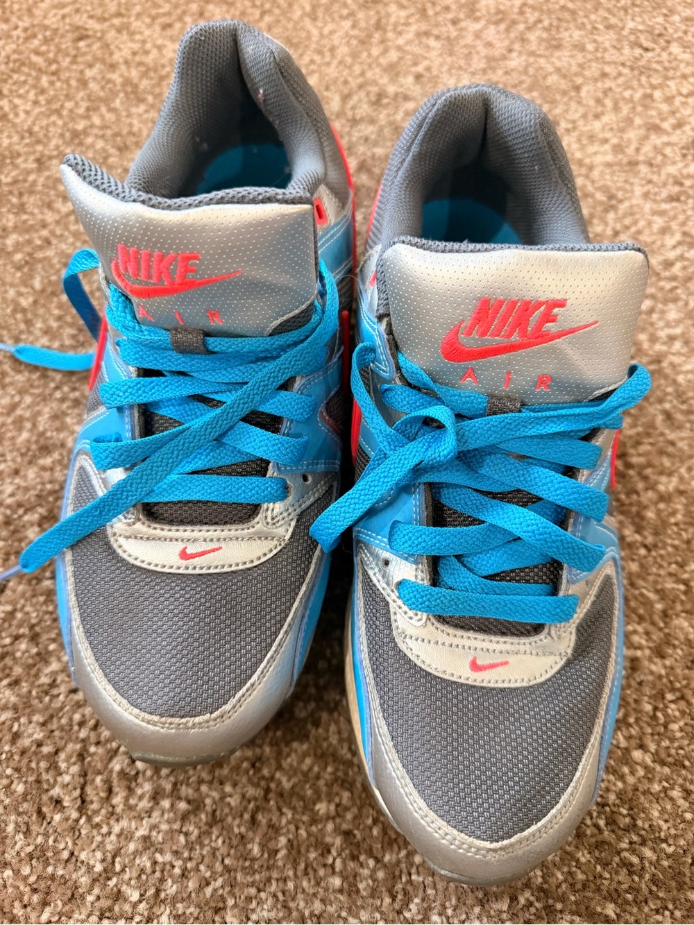 Nike Kids Sneakers in Gray, Blue & Pink Accent
